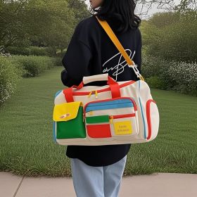 Contrasting Crossbody Sports Fitness Bag - Large Capacity, Fashion Travel Bag for Men and Women, Ideal for Short Trips Contrasting Crossbody Sports Fitness Bag - Large Capacity, Fashion Travel Bag for Men and Women, Ideal for Short Trips